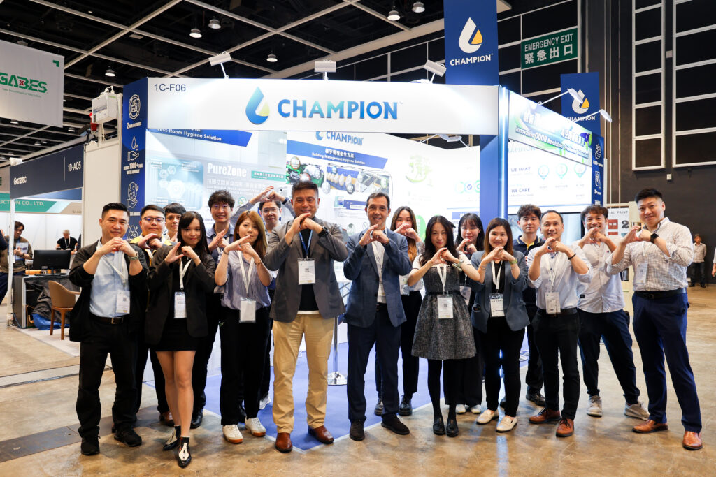 Champion PureZone 雙極離子空氣淨化機於 Build4Asia 2026 展位展示
